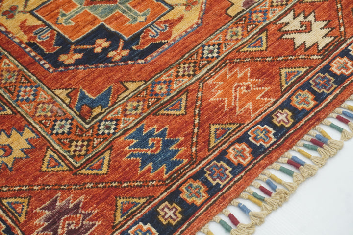 3x4 Red Ersari Hand Knotted Afghan Wool Oriental Rug - Yildiz Rugs