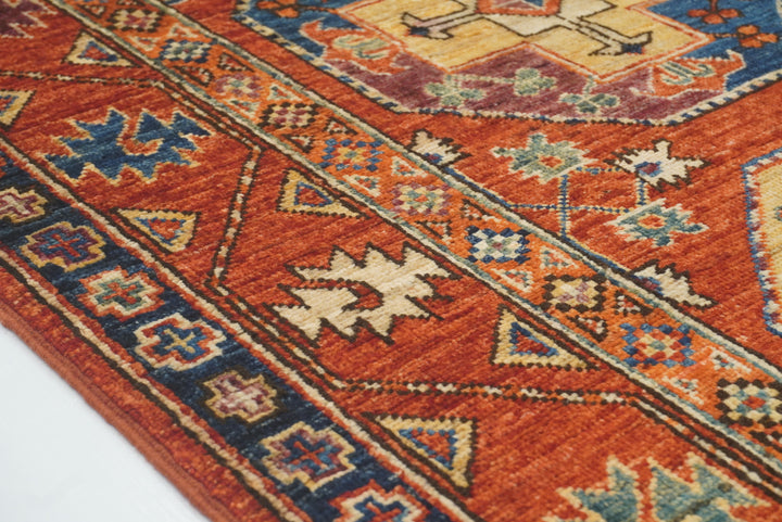 3x4 Red Ersari Hand Knotted Afghan Wool Oriental Rug - Yildiz Rugs