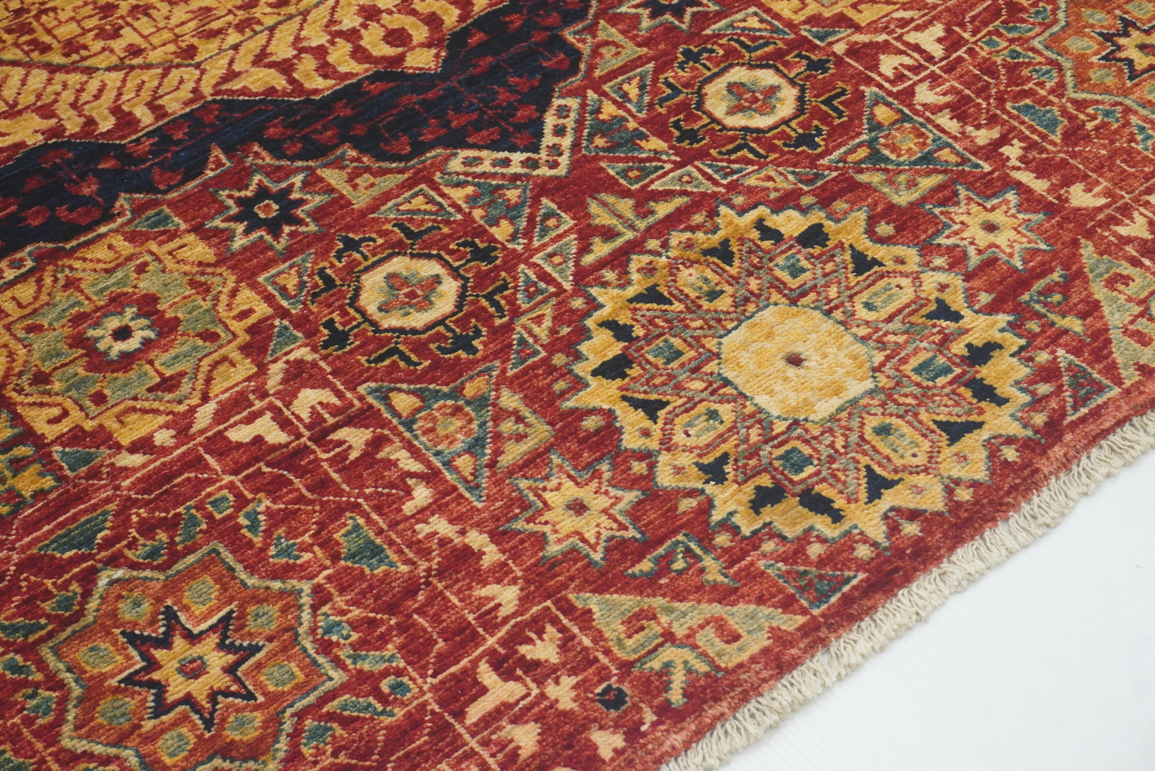 3x4 Red Mamluk Hand-Knotted Wool Rug - Yildiz Rugs