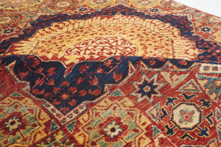 3x4 Red Mamluk Hand-Knotted Wool Rug - Yildiz Rugs
