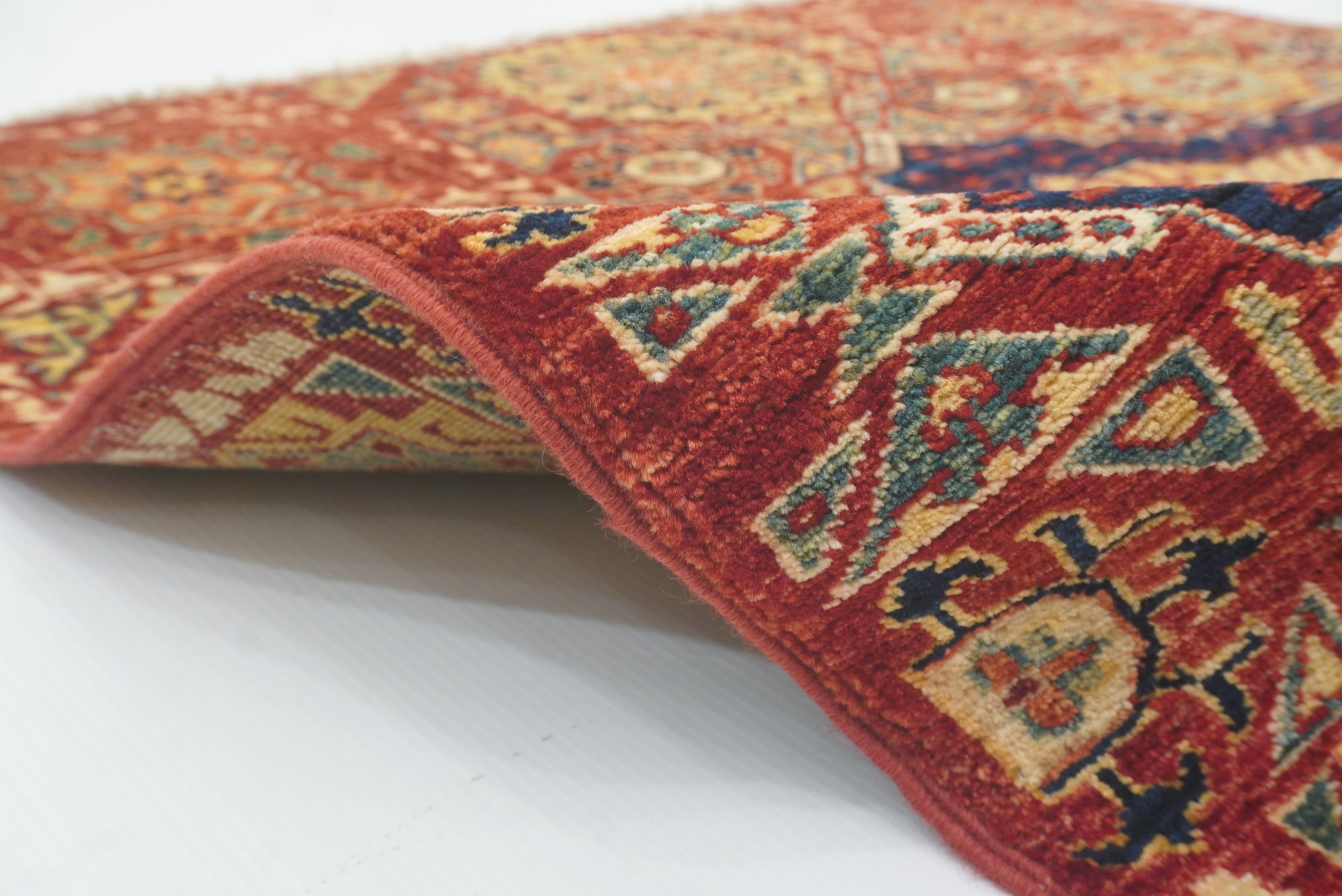 3x4 Red Mamluk Hand-Knotted Wool Rug - Yildiz Rugs