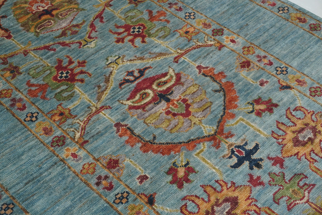 3 x 8 ft Blue Waziri Afghan Hand knotted Runner Rug