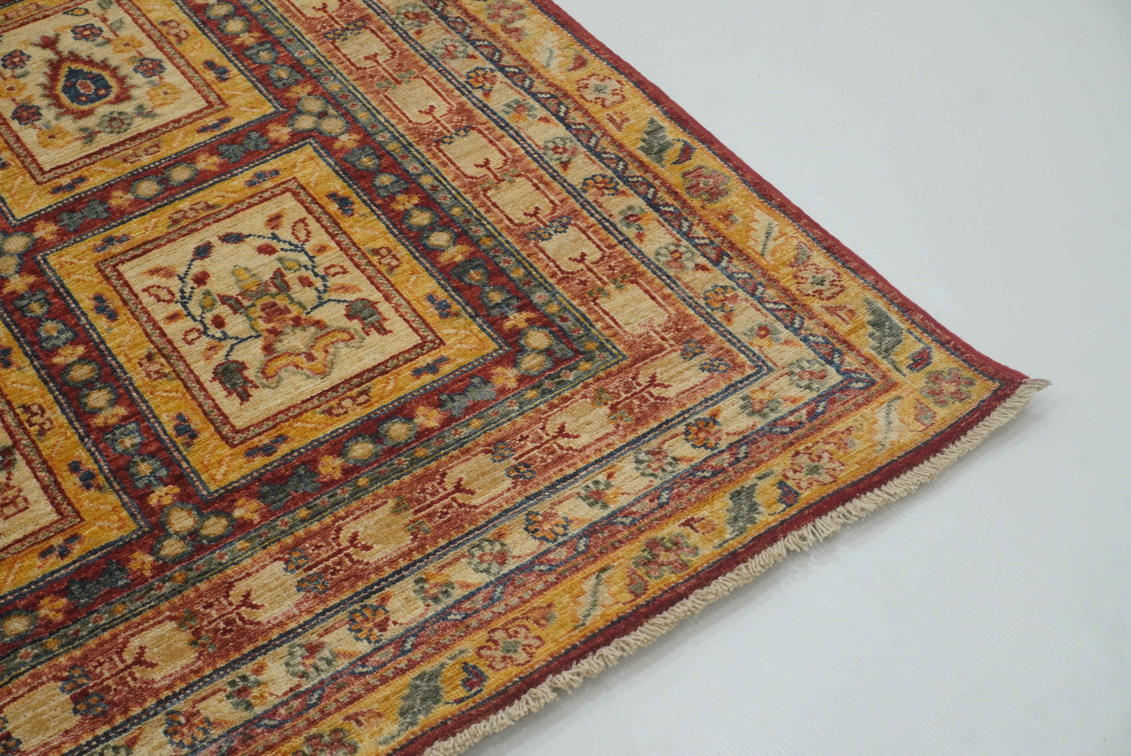 5x7 Beige Bakhtiar Afghan Hand-Knotted Oriental Rug - Yildiz Rugs
