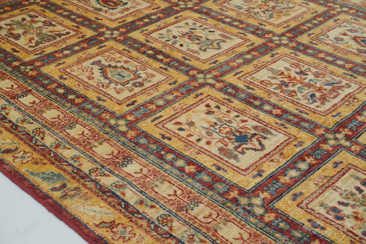 5x7 Beige Bakhtiar Afghan Hand-Knotted Oriental Rug - Yildiz Rugs