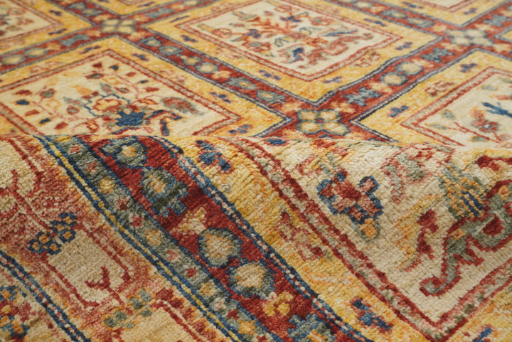 5x7 Beige Bakhtiar Afghan Hand-Knotted Oriental Rug - Yildiz Rugs