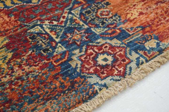 2x3 Blue Turkish Mamluk Hand knotted Modern Rug