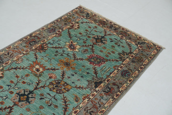 10 ft Turquoise Blue Waziri Afghan Hand knotted Runner Rug