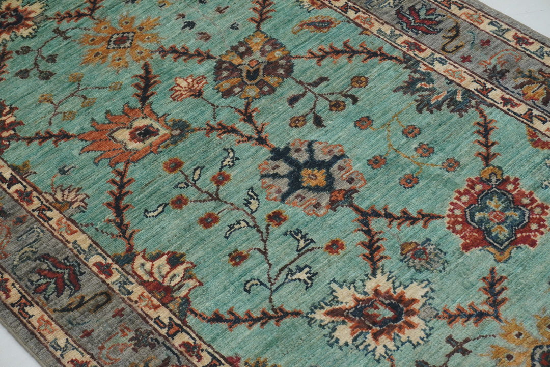 10 ft Turquoise Blue Waziri Afghan Hand knotted Runner Rug