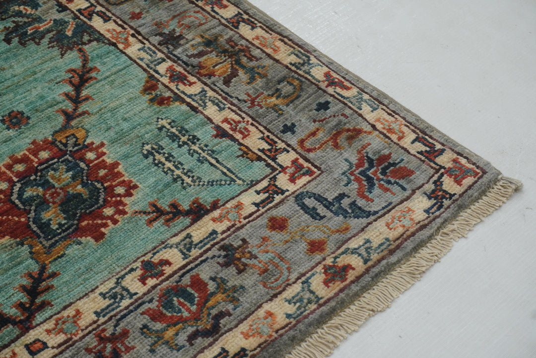 10 ft Turquoise Blue Waziri Afghan Hand knotted Runner Rug