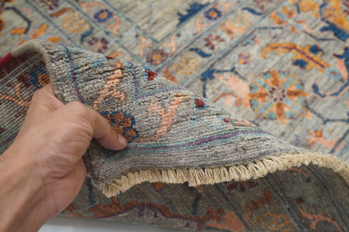 10x14 Modern Bidjar Gray Muted Colors Burst Afghan Hand knotted Rug
