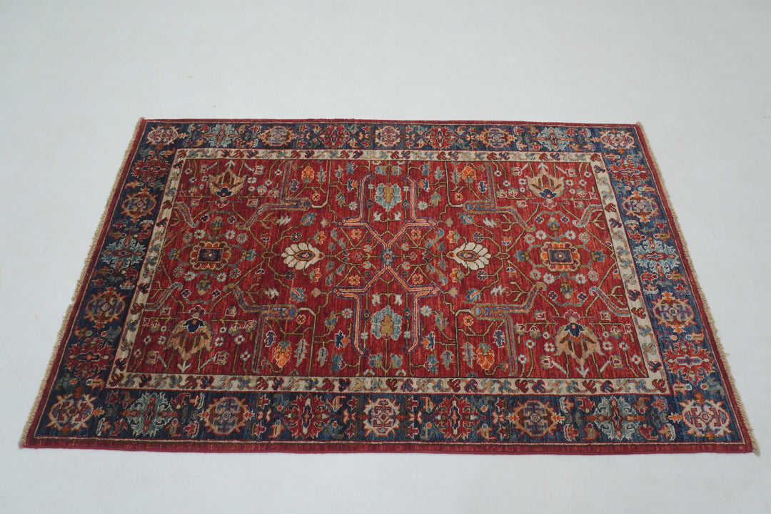 3x5 Red Bidjar Afghan Hand knotted Rug