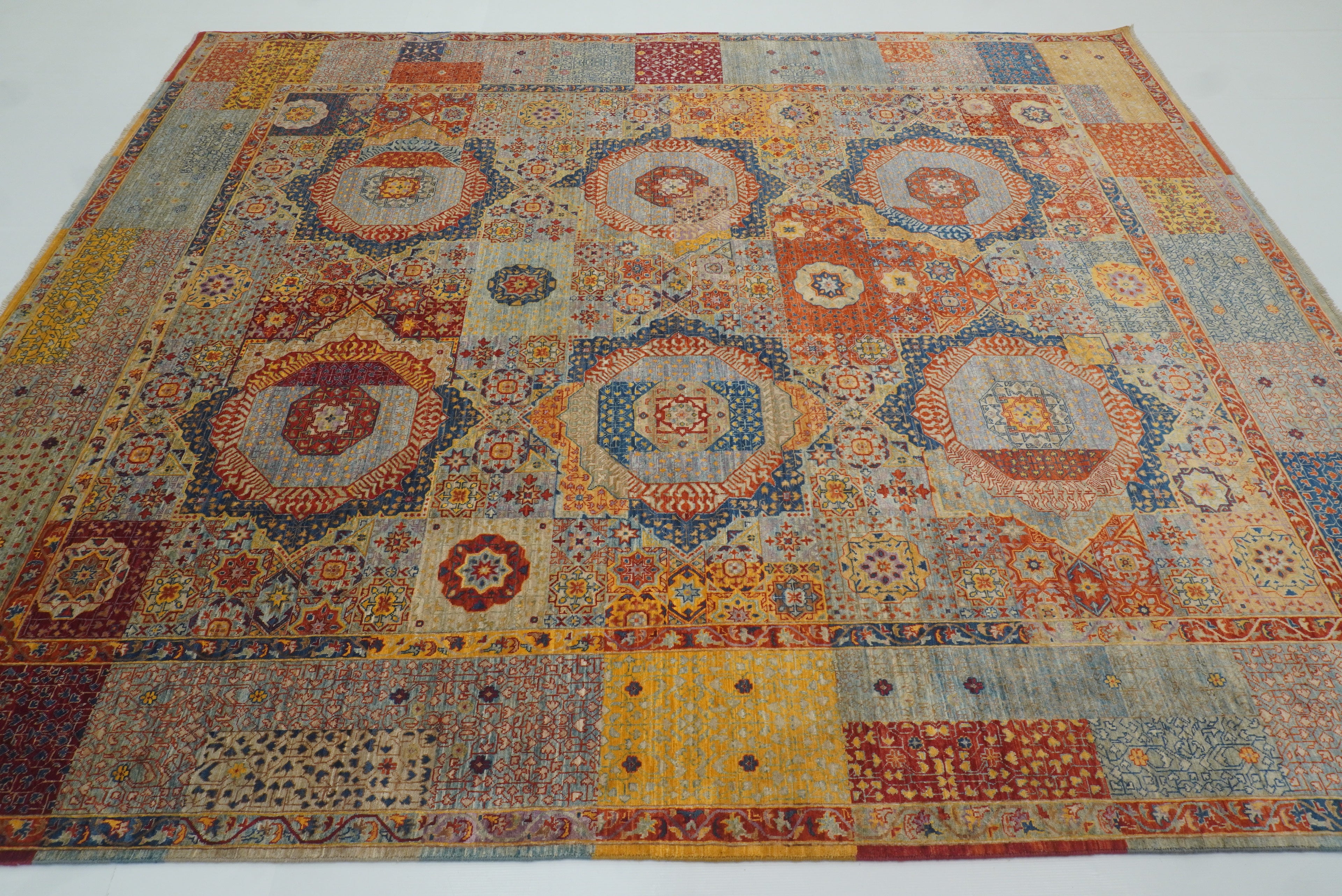 8x10 Blue Mamluk Turkish Hand Knotted Rug - Yildiz Rugs