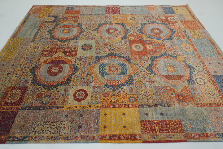 8x10 Blue Mamluk Turkish Hand Knotted Rug - Yildiz Rugs