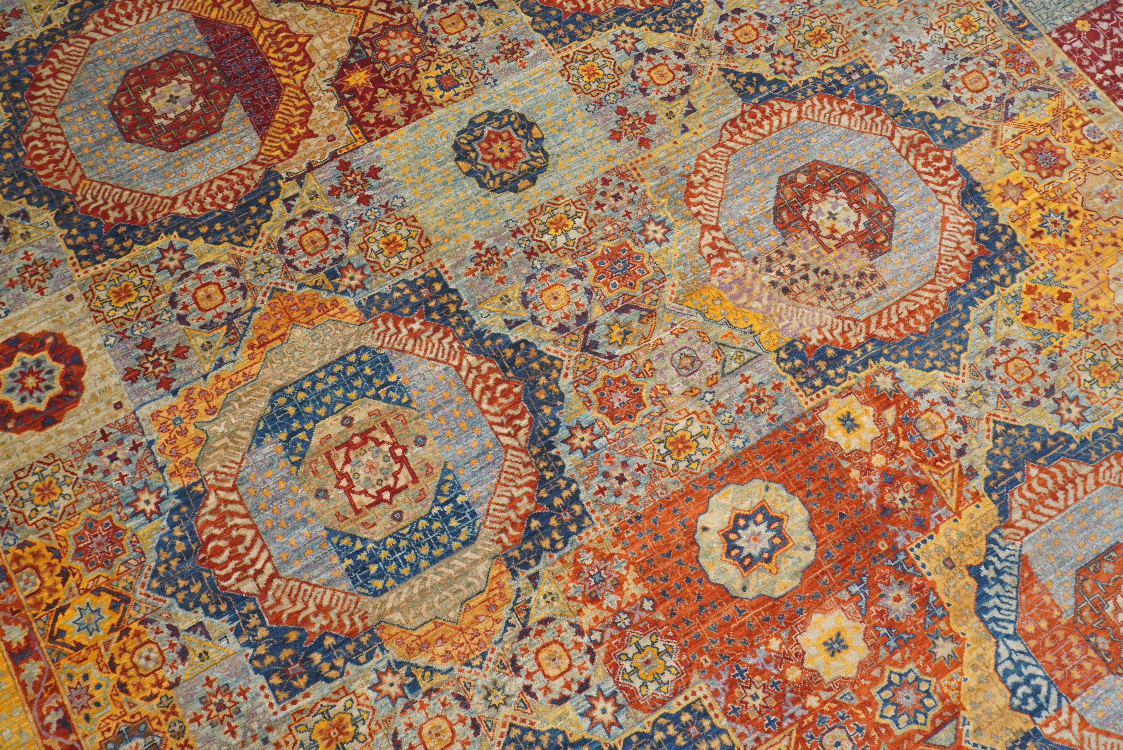 8x10 Blue Mamluk Turkish Hand Knotted Rug - Yildiz Rugs