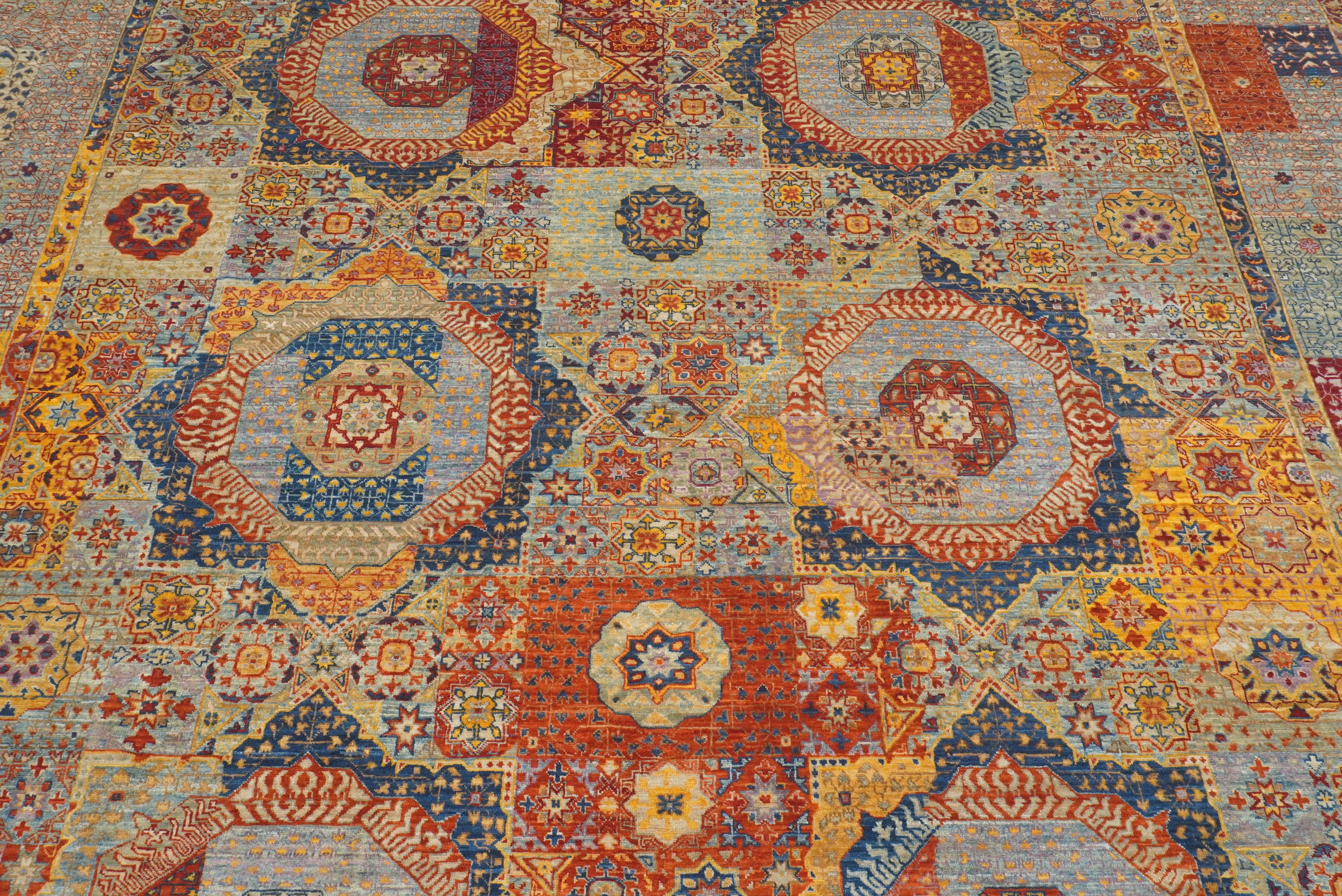 8x10 Blue Mamluk Turkish Hand Knotted Rug - Yildiz Rugs