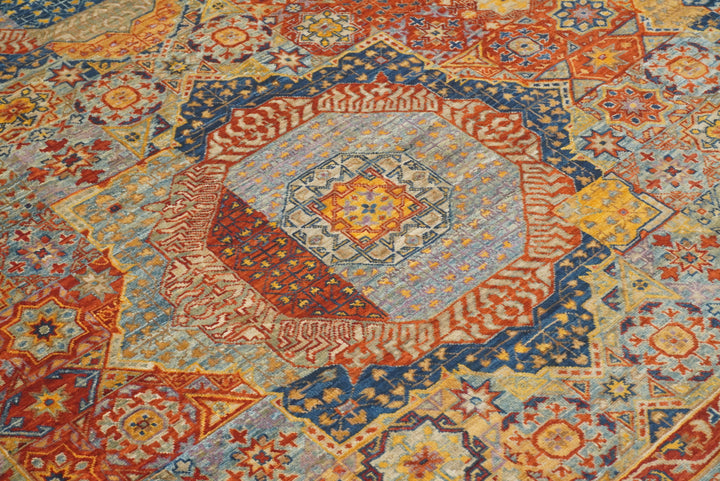 8x10 Blue Mamluk Turkish Hand Knotted Rug - Yildiz Rugs