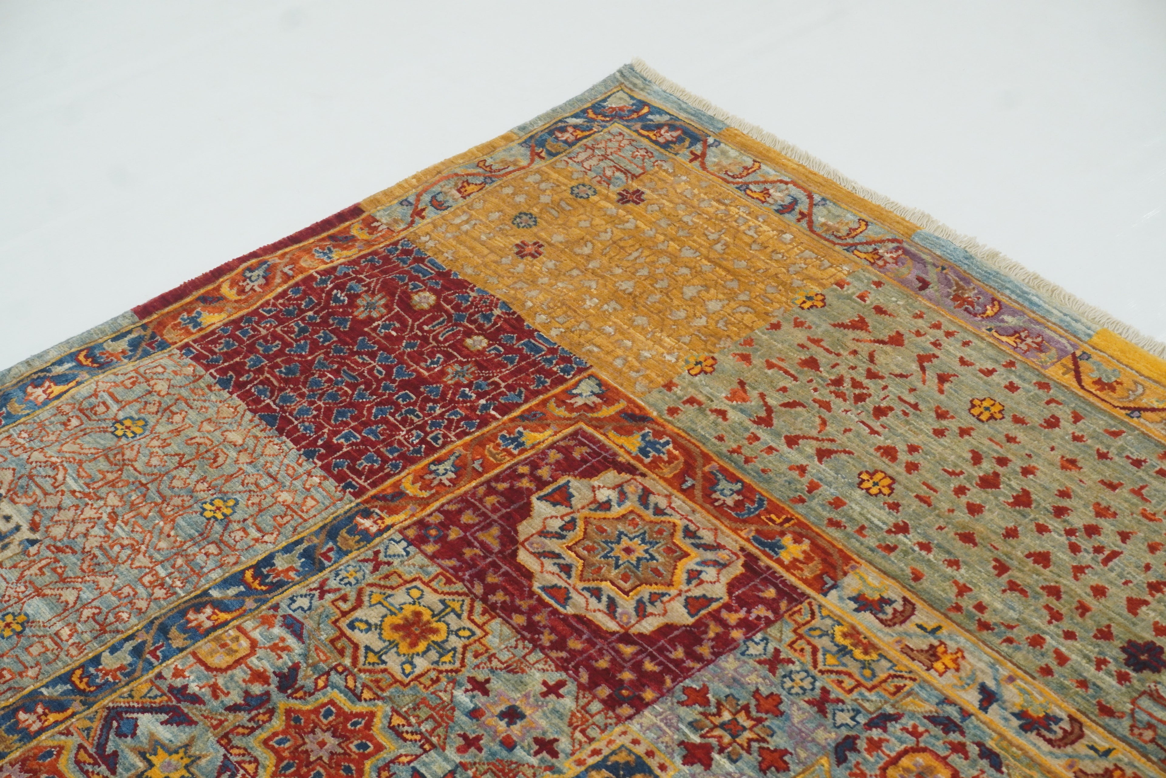 8x10 Blue Mamluk Turkish Hand Knotted Rug - Yildiz Rugs