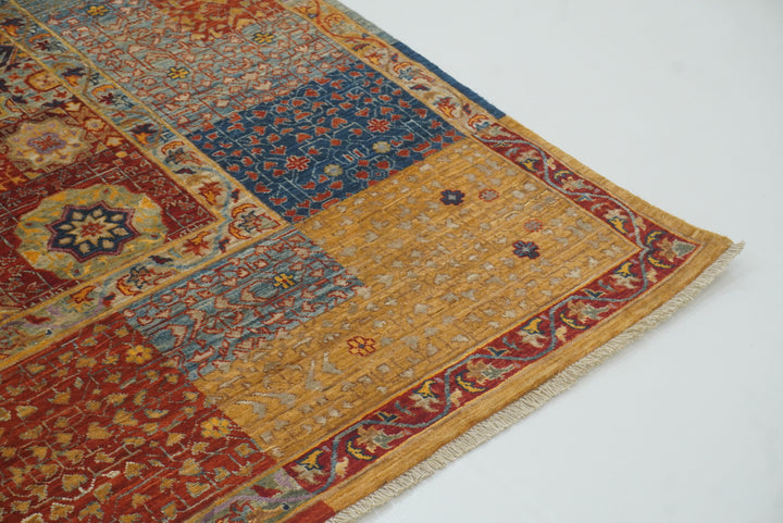 8x10 Blue Mamluk Turkish Hand Knotted Rug - Yildiz Rugs