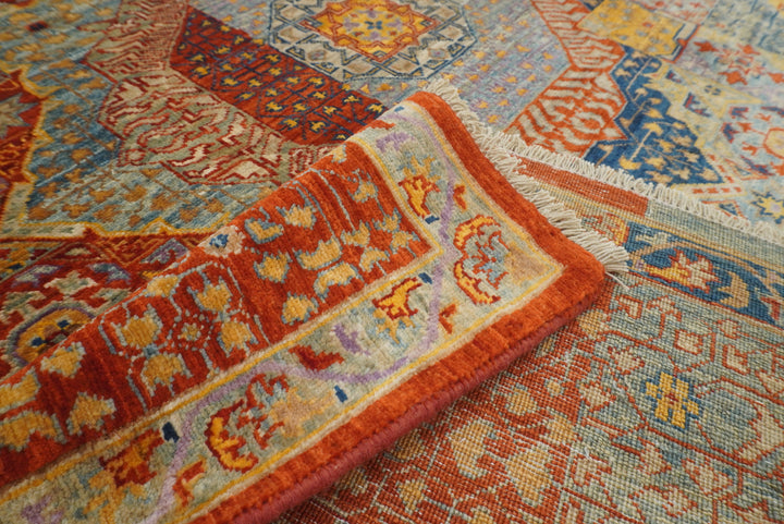 8x10 Blue Mamluk Turkish Hand Knotted Rug - Yildiz Rugs