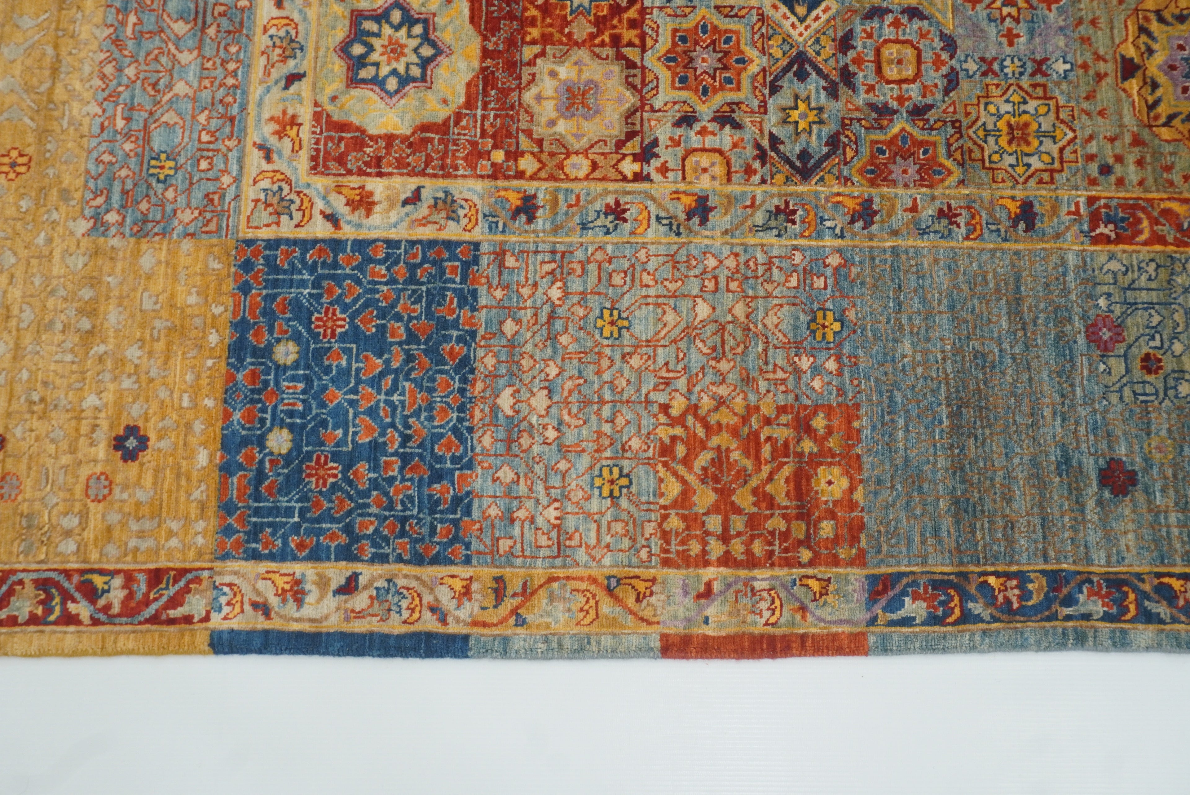 8x10 Blue Mamluk Turkish Hand Knotted Rug - Yildiz Rugs