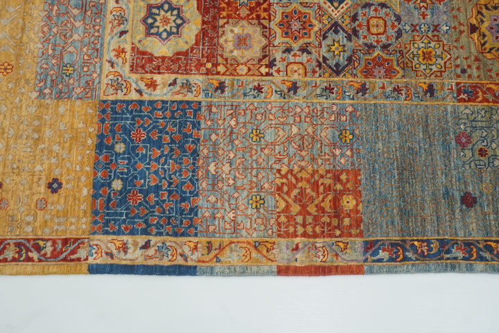 8x10 Blue Mamluk Turkish Hand Knotted Rug - Yildiz Rugs