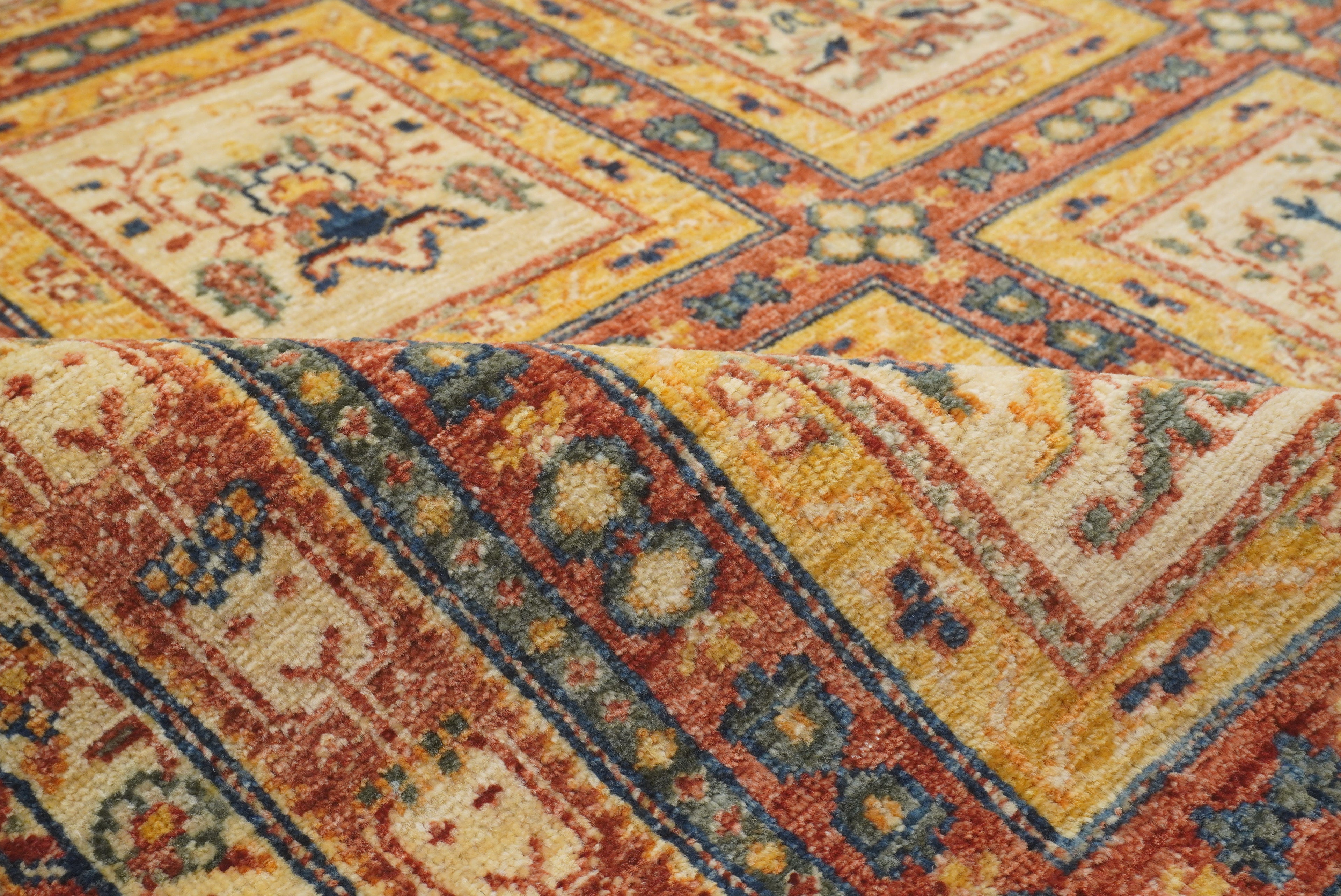 5x7 Beige Bakhtiar Afghan Hand-Knotted Wool Oriental Rug - Yildiz Rugs