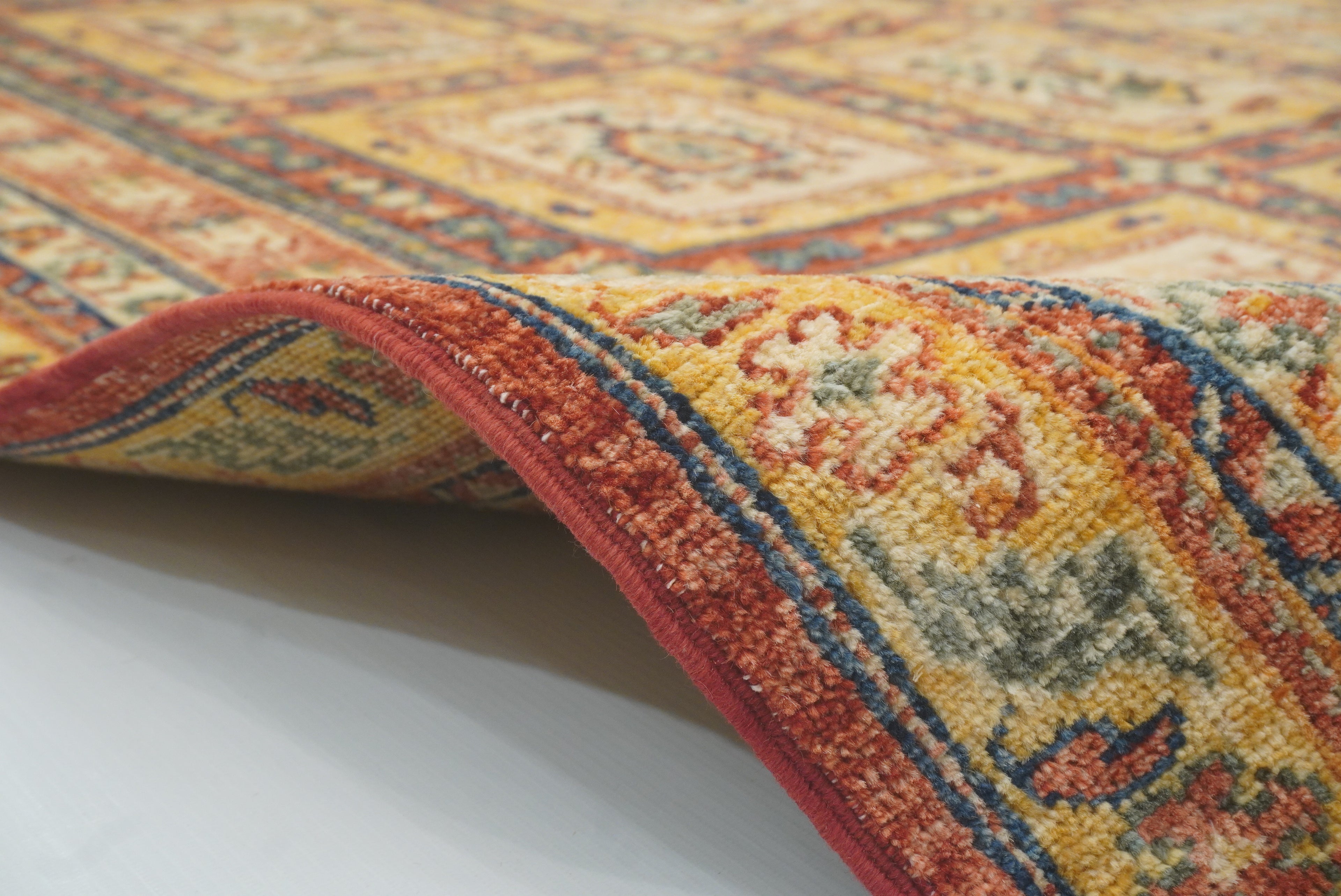 5x7 Beige Bakhtiar Afghan Hand-Knotted Wool Oriental Rug - Yildiz Rugs