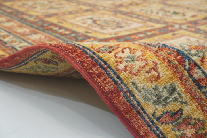 5x7 Beige Bakhtiar Afghan Hand-Knotted Wool Oriental Rug - Yildiz Rugs