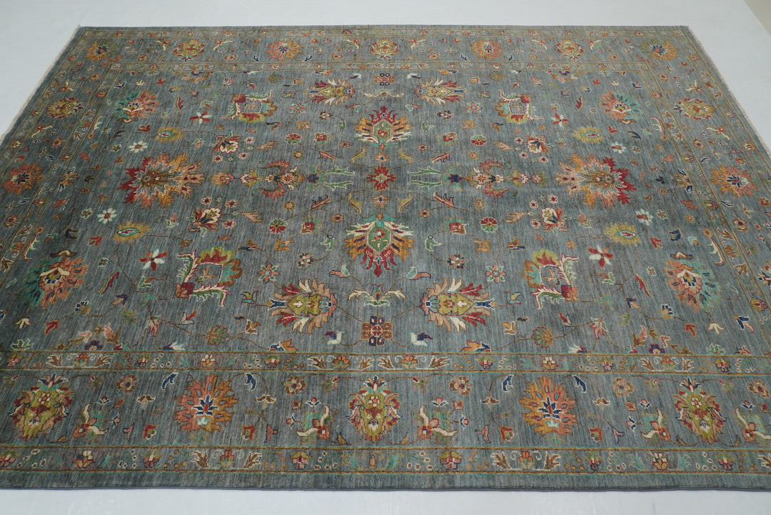 7x10 Blueish Gray Waziri Afghan Hand knotted Oriental Rug