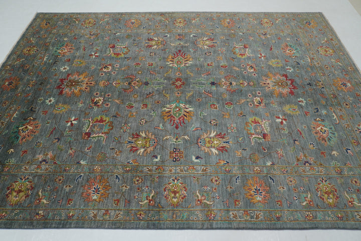 7x10 Blueish Gray Waziri Afghan Hand knotted Oriental Rug