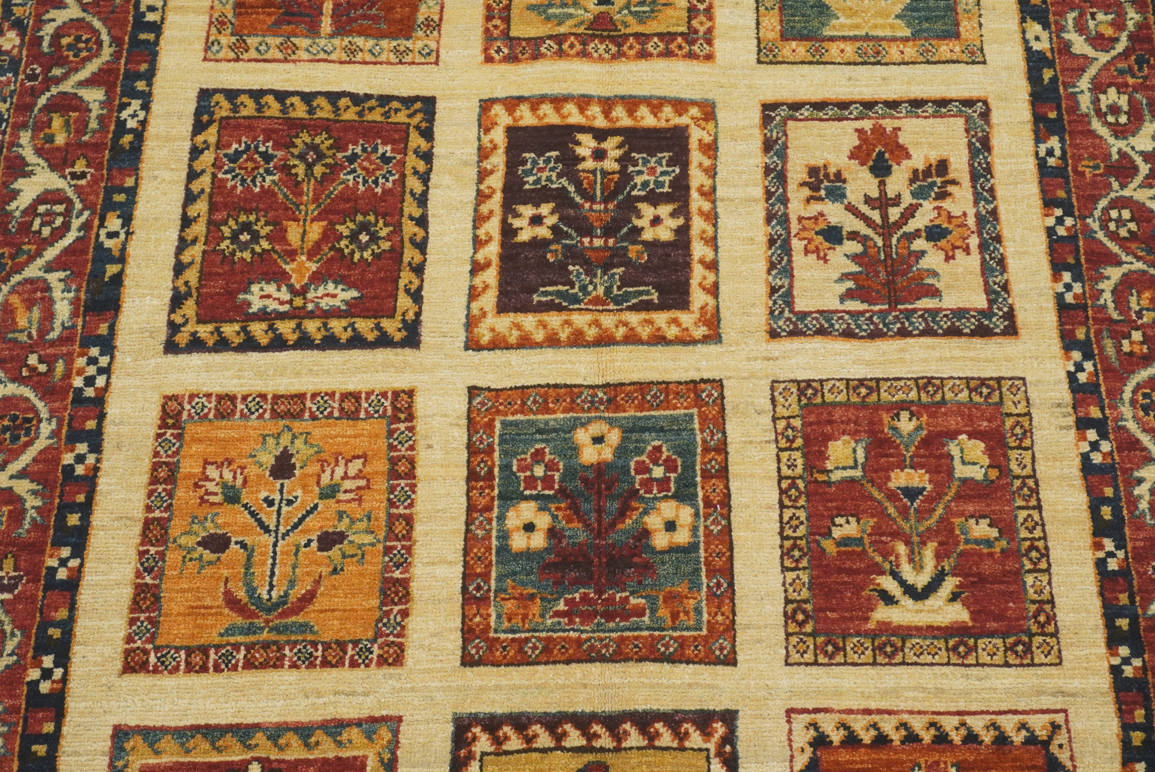 3x5 Beige Bakhtiar Hand Knotted Afghan Wool Oriental Rug - Yildiz Rugs