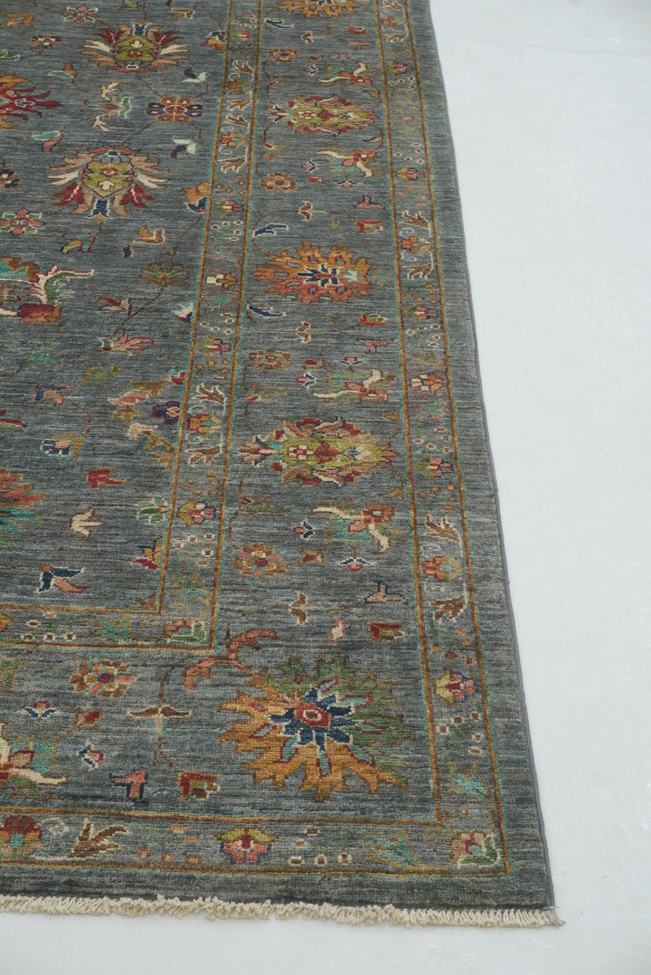 7x10 Blueish Gray Waziri Afghan Hand knotted Oriental Rug