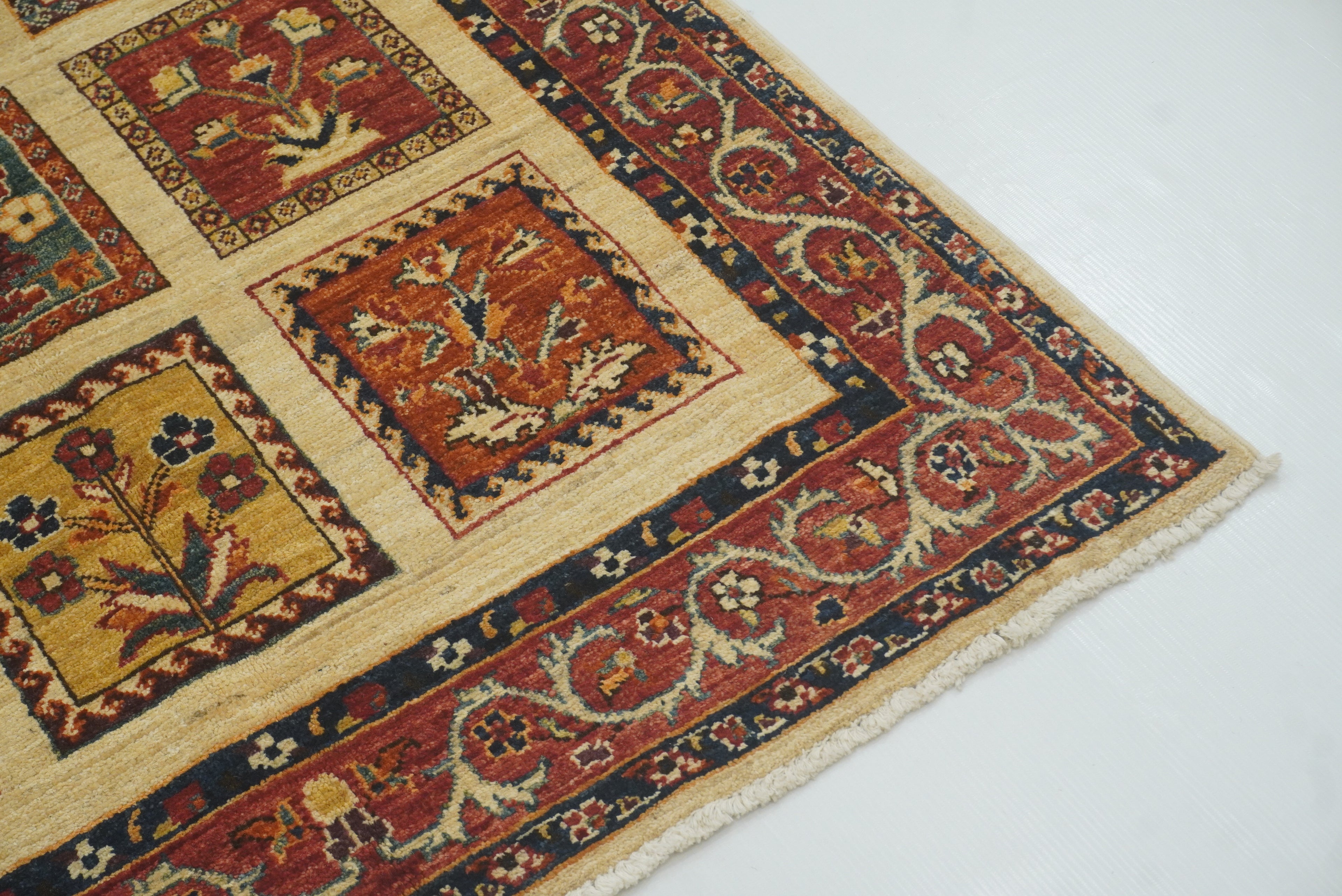 3x5 Beige Bakhtiar Hand Knotted Afghan Wool Oriental Rug - Yildiz Rugs