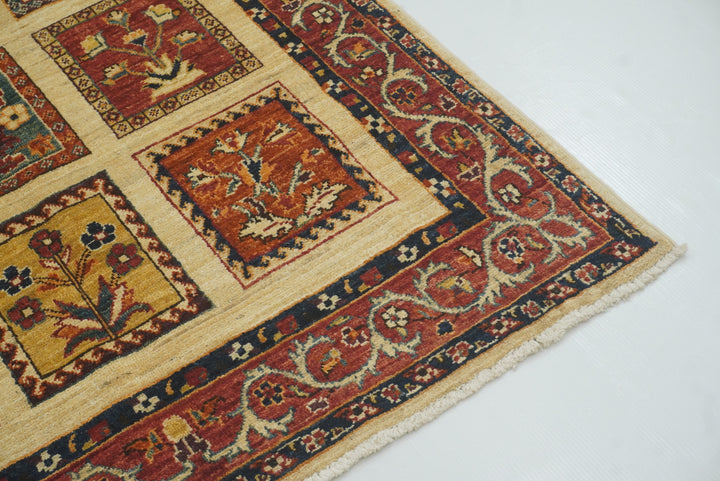 3x5 Beige Bakhtiar Hand Knotted Afghan Wool Oriental Rug - Yildiz Rugs
