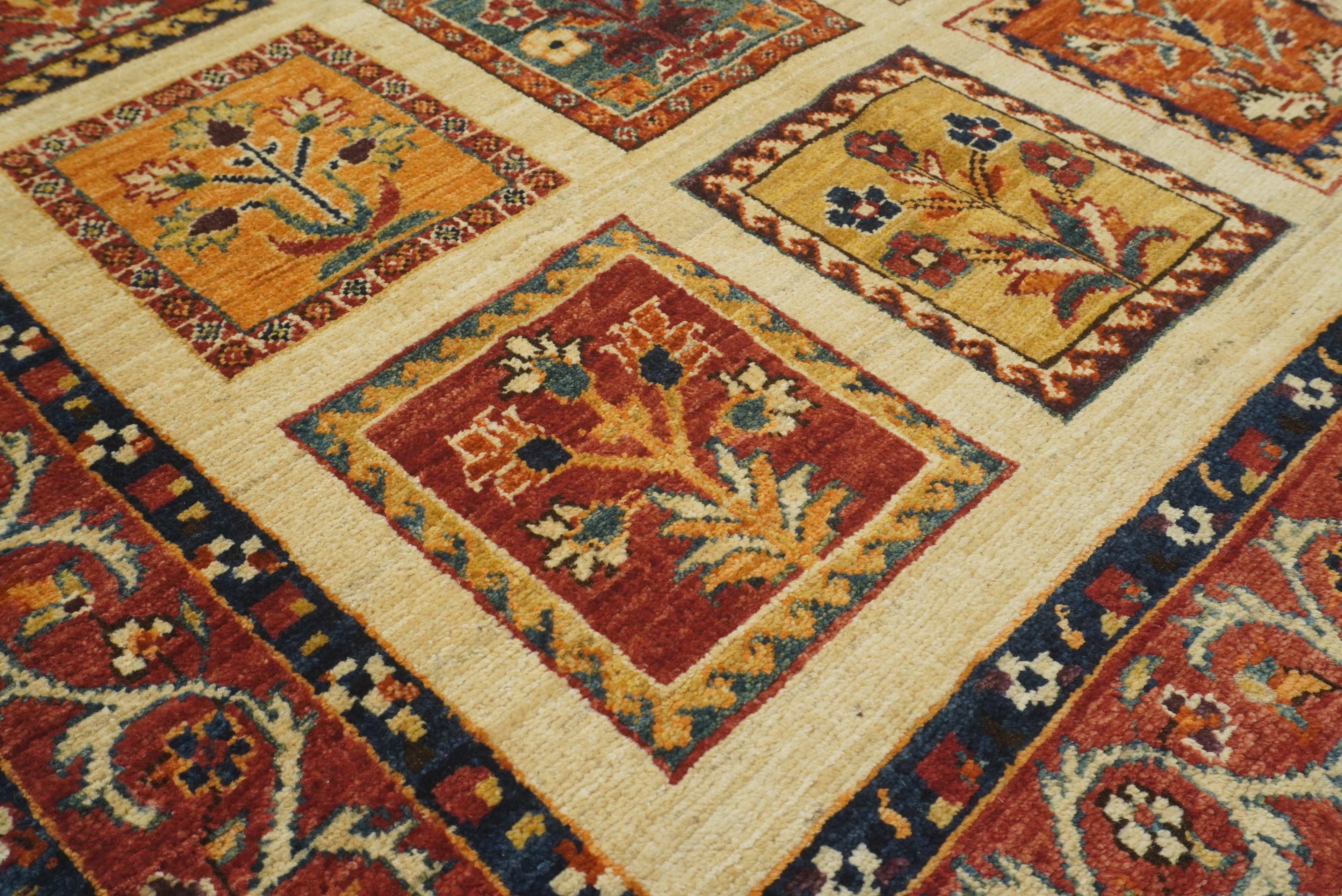 3x5 Beige Bakhtiar Hand Knotted Afghan Wool Oriental Rug - Yildiz Rugs
