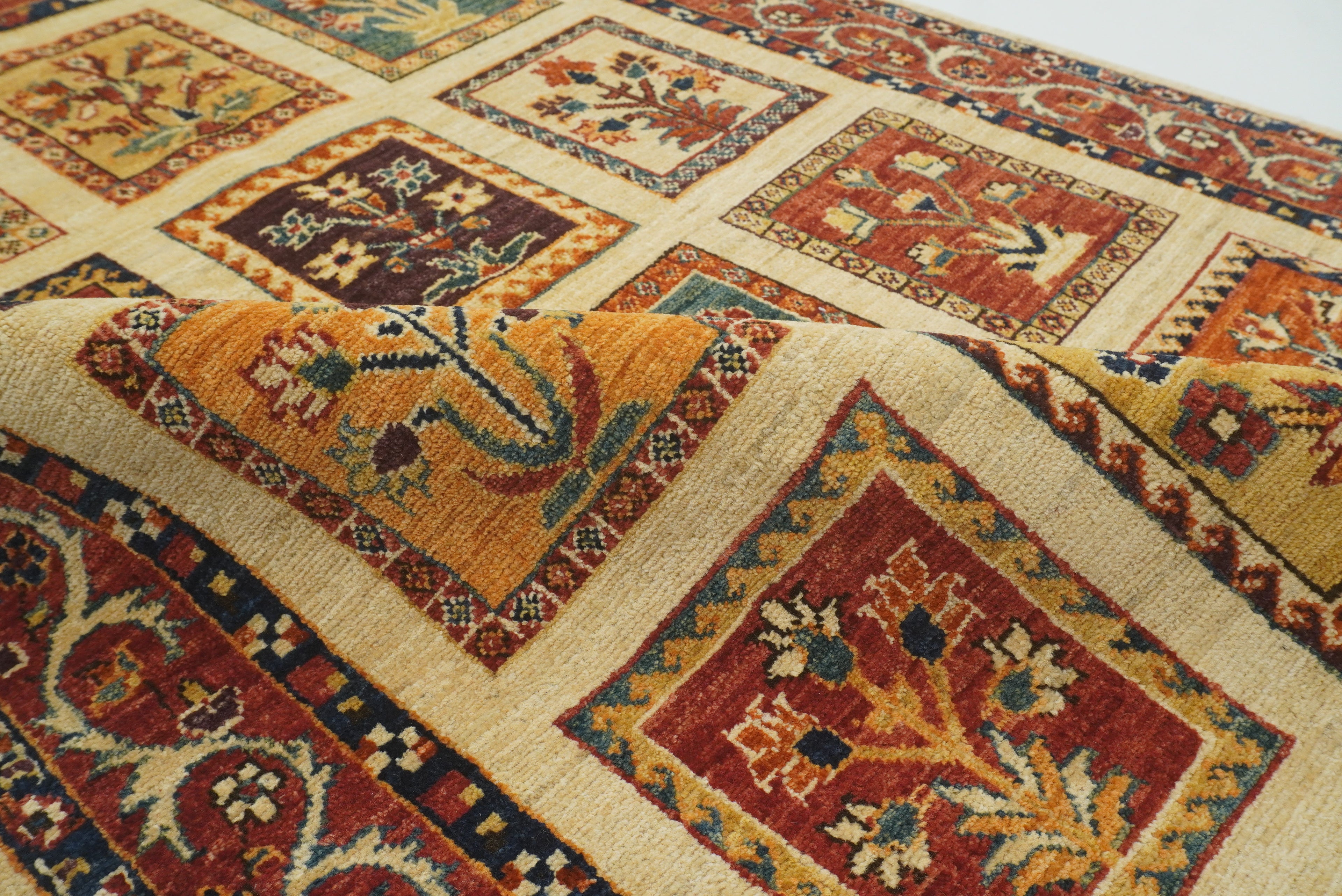 3x5 Beige Bakhtiar Hand Knotted Afghan Wool Oriental Rug - Yildiz Rugs