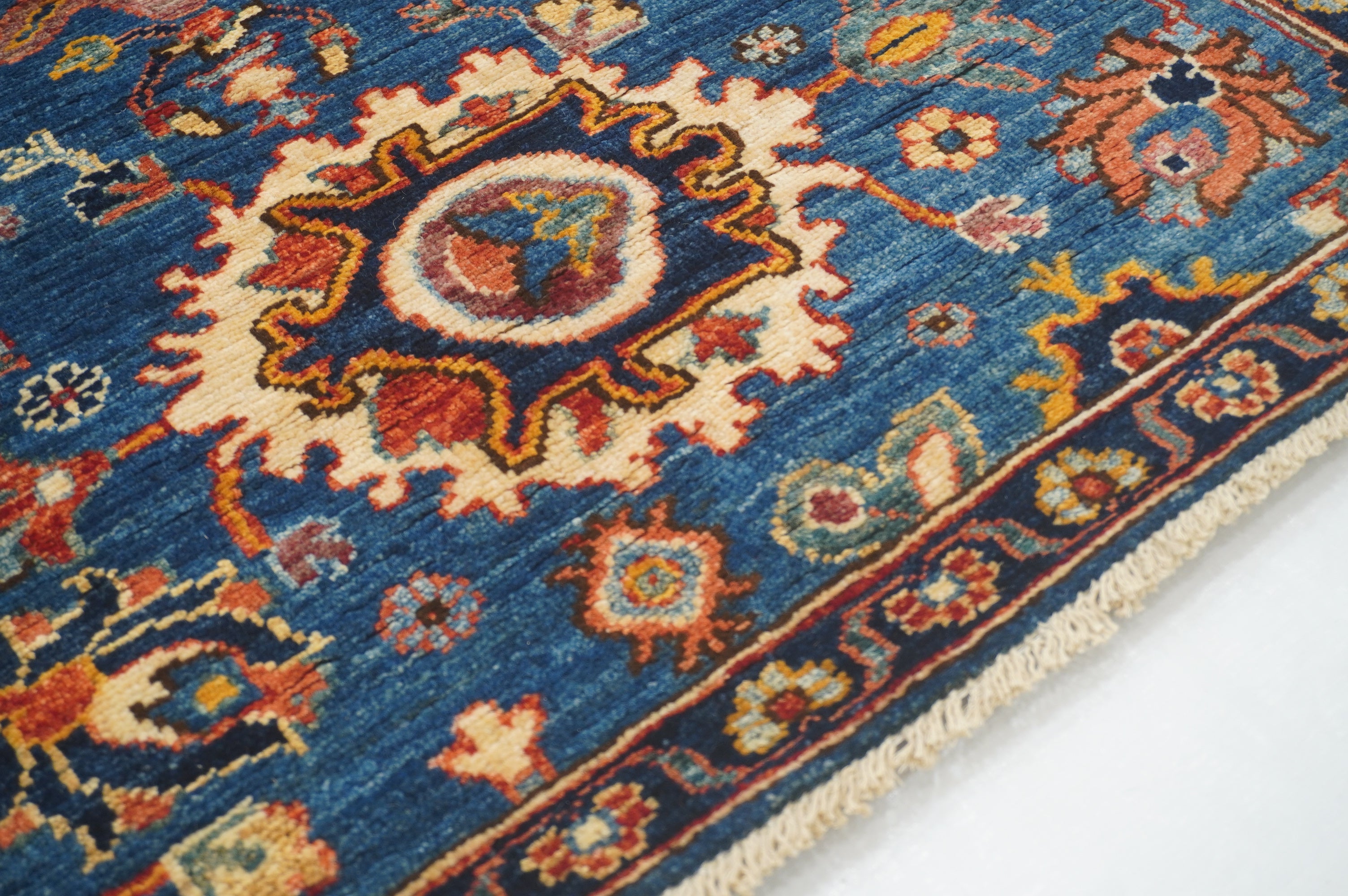 10 ft Navy Blue Bidjar Afghan Hand knotted Oriental Runner Rug - Yildiz Rugs