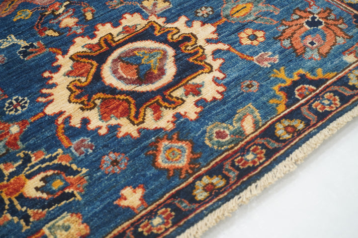 10 ft Navy Blue Bidjar Afghan Hand knotted Oriental Runner Rug - Yildiz Rugs