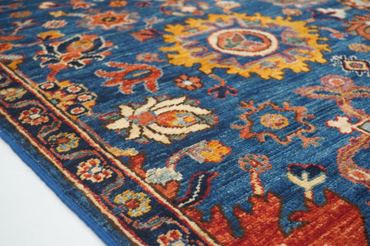 10 ft Navy Blue Bidjar Afghan Hand knotted Oriental Runner Rug - Yildiz Rugs