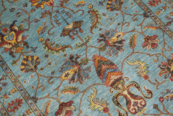4x6 Blue Waziri Afghan Hand knotted Wool Rug - Yildiz Rugs