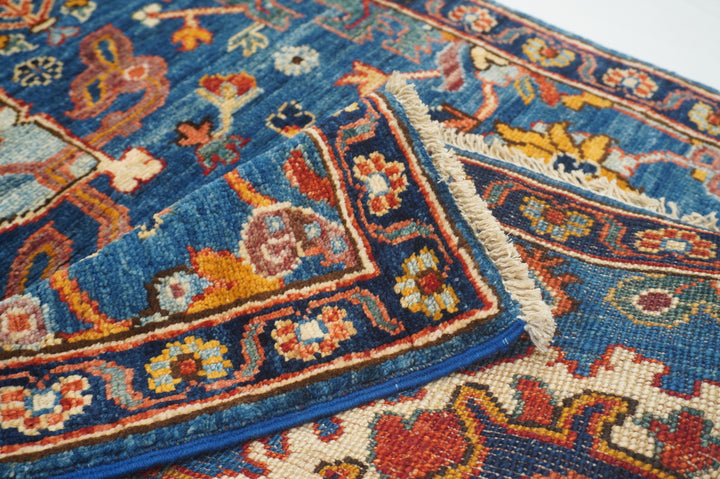 10 ft Navy Blue Bidjar Afghan Hand knotted Oriental Runner Rug - Yildiz Rugs