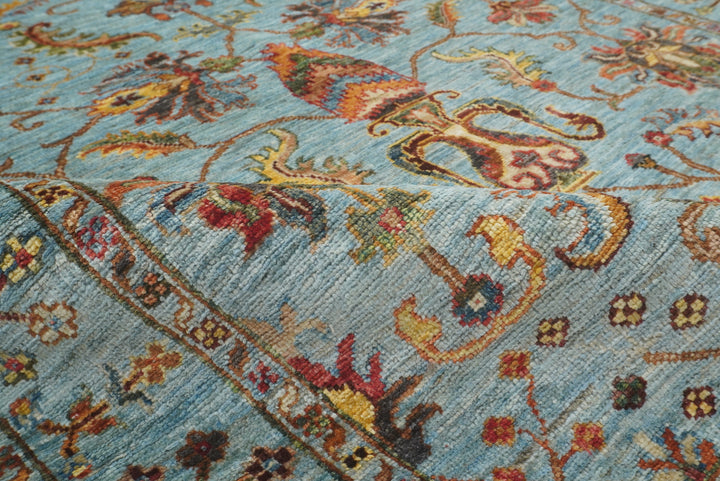 4x6 Blue Waziri Afghan Hand knotted Wool Rug - Yildiz Rugs