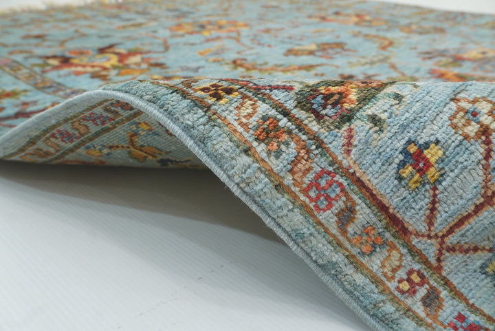 4x6 Blue Waziri Afghan Hand knotted Wool Rug - Yildiz Rugs
