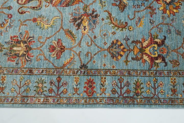 4x6 Blue Waziri Afghan Hand knotted Wool Rug - Yildiz Rugs