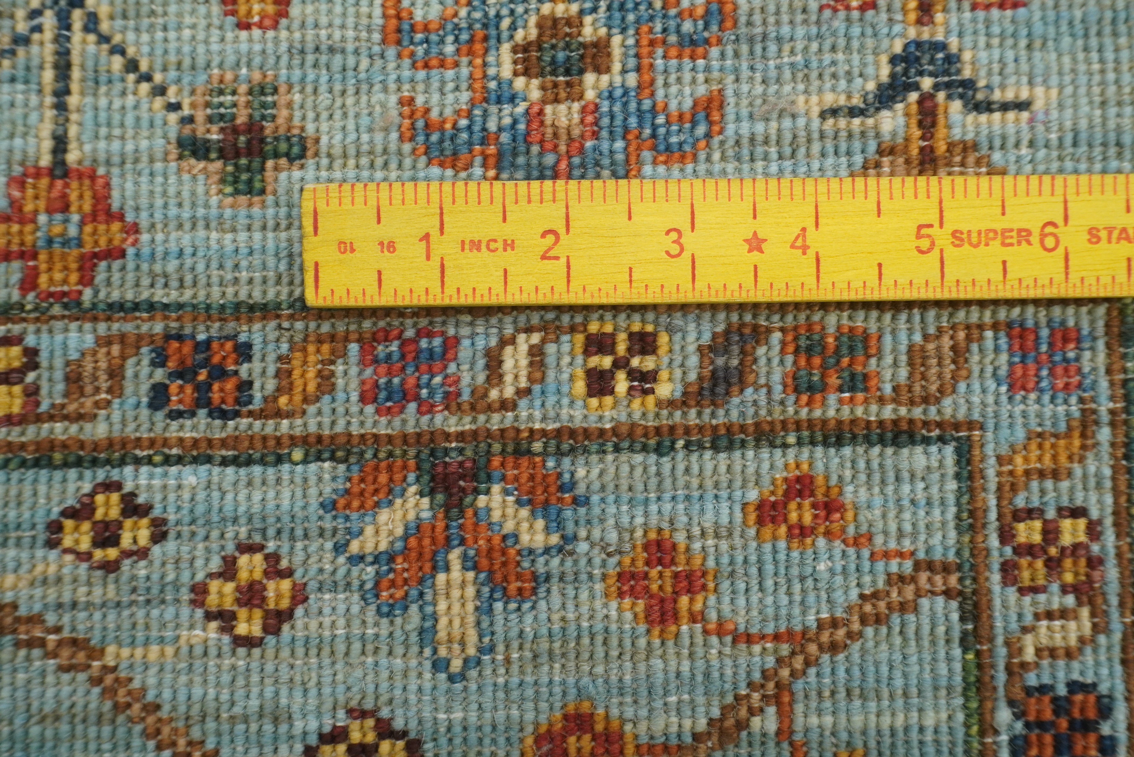 4x6 Blue Waziri Afghan Hand knotted Wool Rug - Yildiz Rugs