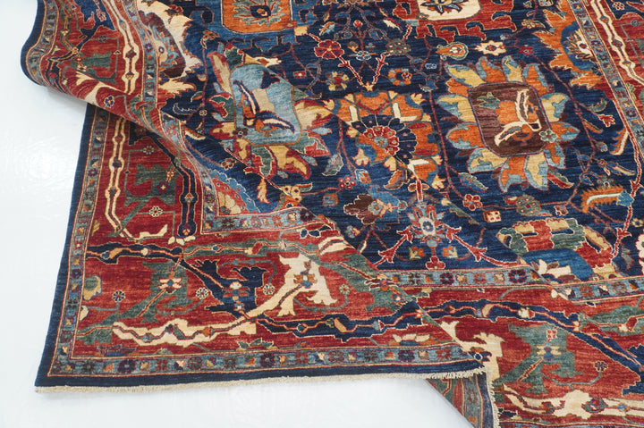 9x16 Rug 9x16 Navy Blue Bidjar Afghan Hand Knotted Gallery Size Oriental Rug