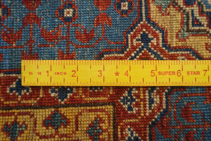 6x9 Navy Blue Mamluk Afghan Hand-Knotted Rug - Yildiz Rugs