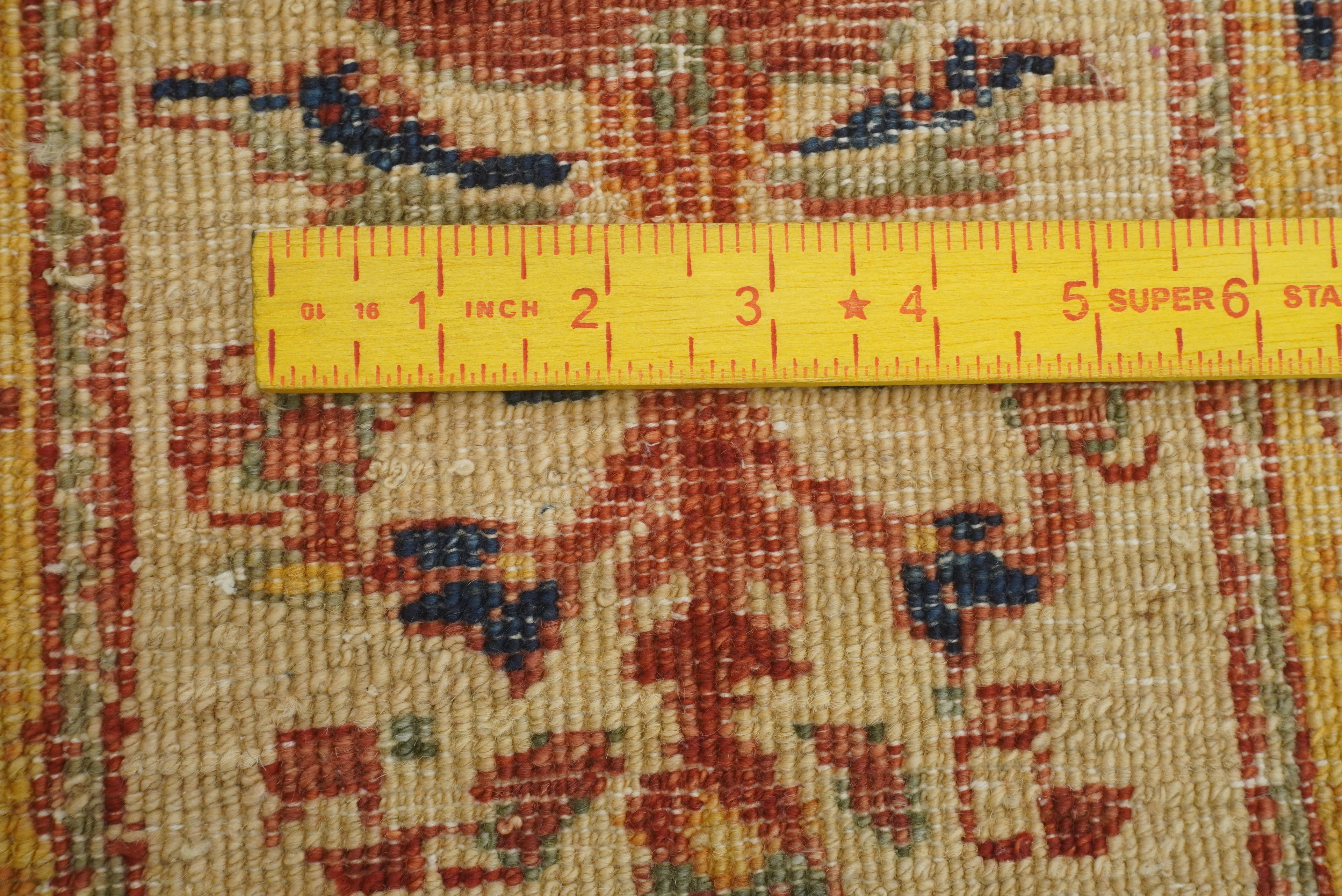 3x10 ft Beige Vintage Afghan Hand knotted Runner Rug - Yildiz Rugs