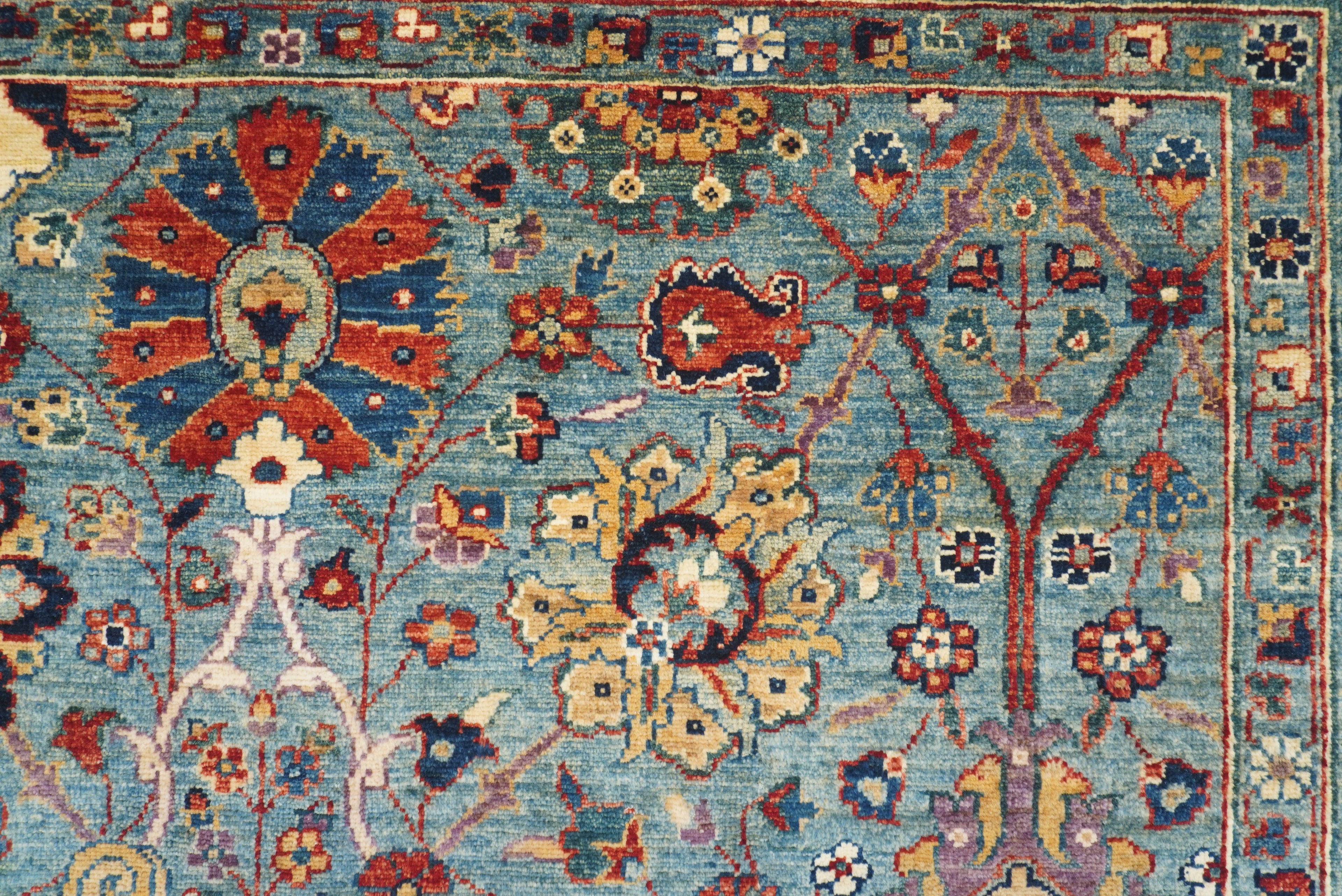 6x9 Blue Bidjar Afghan Hand-Knotted Wool Oriental Rug - Yildiz Rugs