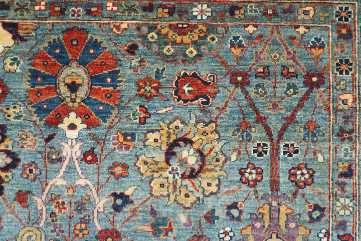 6x9 Blue Bidjar Afghan Hand-Knotted Wool Oriental Rug - Yildiz Rugs